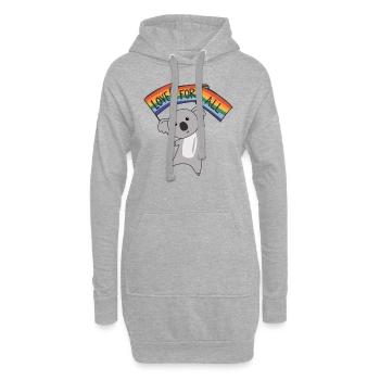 Rainbow Flag Gay Pride LGBTQ Koala süße Tiere - Hoodie-Kleid - Grau meliert - Vorne
