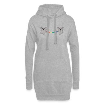 Rainbow Flag Gay Pride LGBTQ Koala süße Tiere - Hoodie-Kleid - Grau meliert - Vorne