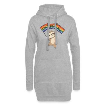 Rainbow Flag Gay Pride LGBTQ Faultier süße Tiere - Hoodie-Kleid - Grau meliert - Vorne
