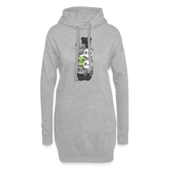 Agender Flag Pride LGBTQ Cute Panda Bunch - Hoodie Dress - heather grey - Front