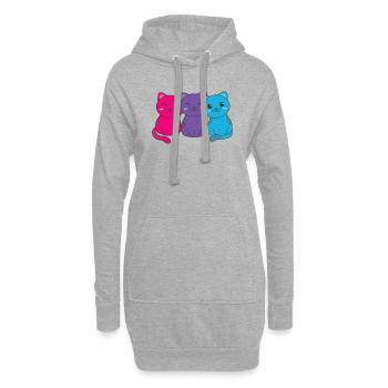 androgyn Flag Pride LGBTQ süßer Katzen Haufen - Hoodie-Kleid - Grau meliert - Vorne