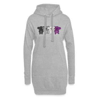 Asexual Flag Pride LGBTQ Doux Koala - Sweat-shirt à capuche long Femme - gris chiné - Devant