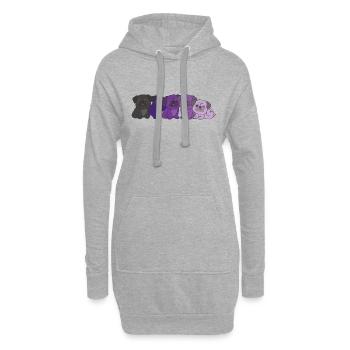enbian Flag Pug Pride LGBTQ chiens mignons - Sweat-shirt à capuche long Femme - gris chiné - Devant