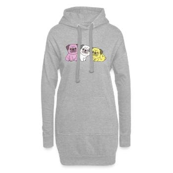 twink Flag Pug Pride LGBTQ chiens mignons - Sweat-shirt à capuche long Femme - gris chiné - Devant