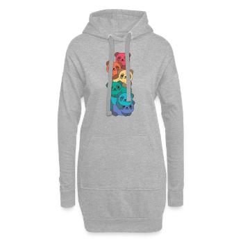 Rainbow Flag Gay Pride LGBTQ Panda süße Tiere - Hoodie-Kleid - Grau meliert - Vorne
