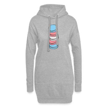 Drapeau transgenre Gay Pride LGBTQ Macaron - Sweat-shirt à capuche long Femme - gris chiné - Devant