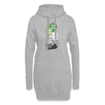 Aromantic Flag Pride LGBTQ süßer Faultier Haufen - Hoodie-Kleid - Grau meliert - Vorne