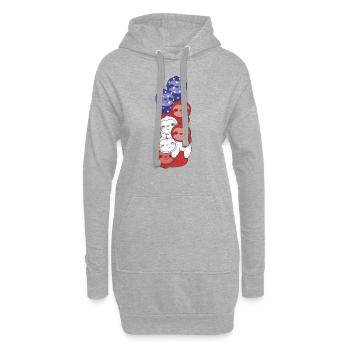 Faultier für den vierten Juli USA Flagge Faultiere - Hoodie-Kleid - Grau meliert - Vorne