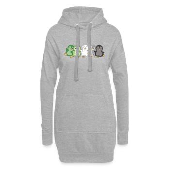 Aromantic Flag Pride LGBTQ süße Pinguin - Hoodie-Kleid - Grau meliert - Vorne