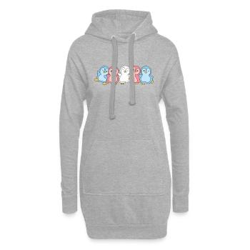 Drapeau transgenre Pride LGBTQ mignon pingouin - Sweat-shirt à capuche long Femme - gris chiné - Devant