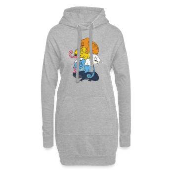 Aroace Flag Pride LGBTQ Chameleon Bunch - Sweat-shirt à capuche long Femme - gris chiné - Devant