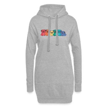 Drapeau arc-en-ciel Gay Pride LGBTQ Carlin Chiens mignons - Sweat-shirt à capuche long Femme - gris chiné - Devant