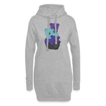 Alexigender Flag Pride LGBTQ Mignon Bear Bunch - Sweat-shirt à capuche long Femme - gris chiné - Devant