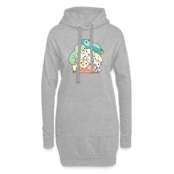 genderfloren Flag Pride LGBTQ süße Pinguin - Hoodie-Kleid - Grau meliert - Vorne