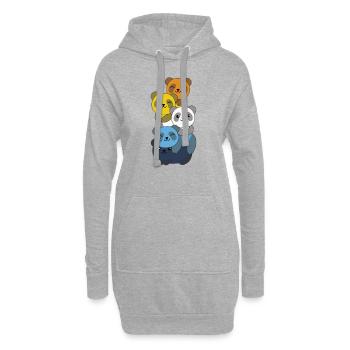 Aroace Flag Pride LGBTQ süßer Panda Haufen - Hoodie-Kleid - Grau meliert - Vorne