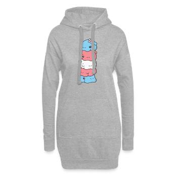 Drapeau transgenre Pride LGBTQ doux Hippopotame - Sweat-shirt à capuche long Femme - gris chiné - Devant