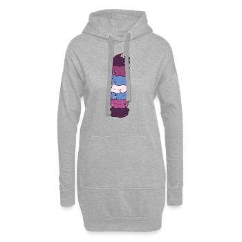 Drapeau non conforme Pride LGBTQ hippopotame doux - Sweat-shirt à capuche long Femme - gris chiné - Devant