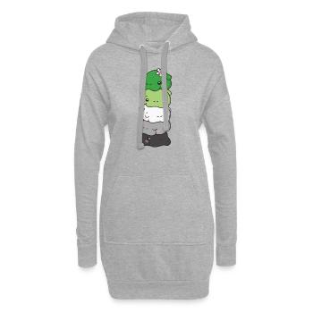 Aromantic Flag Pride LGBTQ süße Hippo - Hoodie-Kleid - Grau meliert - Vorne