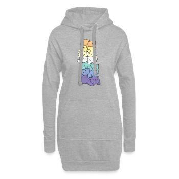 genderfaun Flag Pride LGBTQ Mignon Bear Bunch - Sweat-shirt à capuche long Femme - gris chiné - Devant