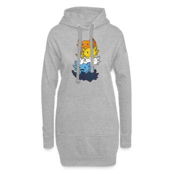 aroace Flag Gay Pride LGBTQ Axolotl - Sweat-shirt à capuche long Femme - gris chiné - Devant