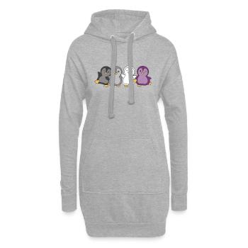 Asexual Flag Pride LGBTQ süße Pinguin - Hoodie-Kleid - Grau meliert - Vorne