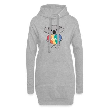 Regenbogen Herzen Pride LGBTQ süße tiere Koala - Hoodie-Kleid - Grau meliert - Vorne