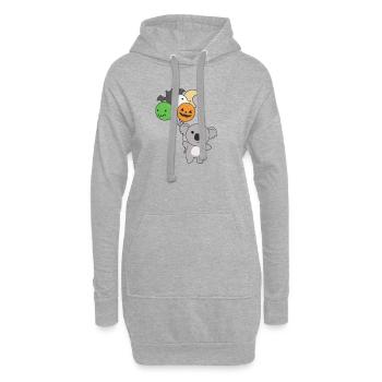 Ballons d'Halloween Koala pour enfants koalas mignons - Sweat-shirt à capuche long Femme - gris chiné - Devant