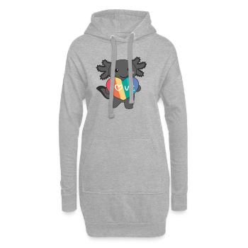 Regenbogen Herzen Pride LGBTQ süße tiere Axolotl - Hoodie-Kleid - Grau meliert - Vorne