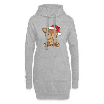 Cerf Noël Animaux d’hiver Cerf - Sweat-shirt à capuche long Femme - gris chiné - Devant