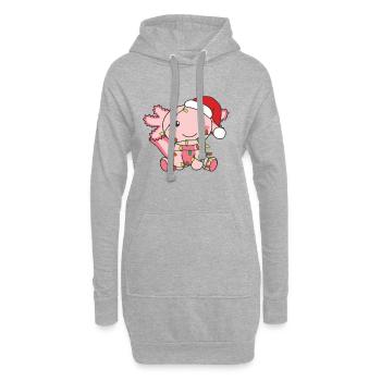 Axolotl Noël Animaux d’hiver Axolotls - Sweat-shirt à capuche long Femme - gris chiné - Devant