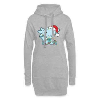 Axolotl Noël Animaux d’hiver Axolotls - Sweat-shirt à capuche long Femme - gris chiné - Devant