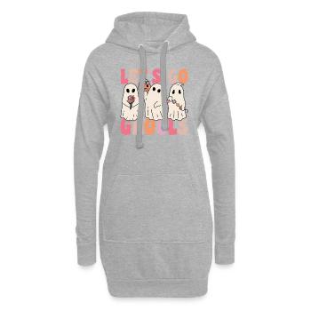 Let's go ghouls groovy ghost with vintage flowers - Hoodie-Kleid - Grau meliert - Vorne