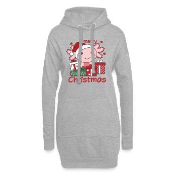 Axolotl Cadeau de Noël Animaux d’hiver Axolotl - Sweat-shirt à capuche long Femme - gris chiné - Devant