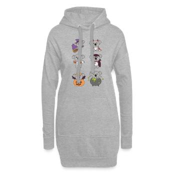 Koala Halloween Hexe Teufel Kürbis Vampier Kostüm - Hoodie-Kleid - Grau meliert - Vorne