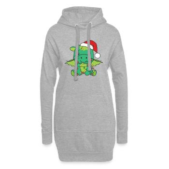 Dragon Noël Animaux d’hiver Dragon - Sweat-shirt à capuche long Femme - gris chiné - Devant