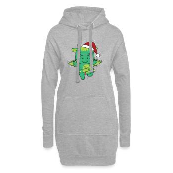 Dragon Noël Animaux d’hiver Dragon - Sweat-shirt à capuche long Femme - gris chiné - Devant