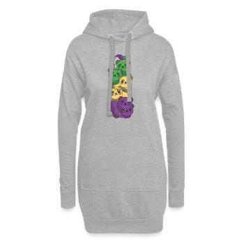 let the shenanigans begin Mardi Gras Panda Tower - Hoodie Dress - heather grey - Front