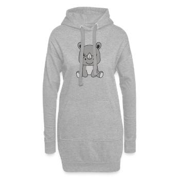 Rhinocéros animaux mignons pour enfants rhinocéros drôles - Sweat-shirt à capuche long Femme - gris chiné - Devant
