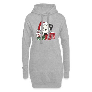 Dalmatiner Weihnachten Geschenk Winter Hunde - Hoodie-Kleid - Grau meliert - Vorne