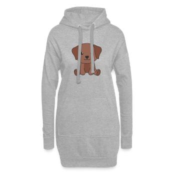 Labrador chiens mignons drôle Labrador - Sweat-shirt à capuche long Femme - gris chiné - Devant