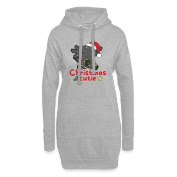 Axolotl Weihnachten Axolotls Christmas Cutie - Hoodie-Kleid - Grau meliert - Vorne