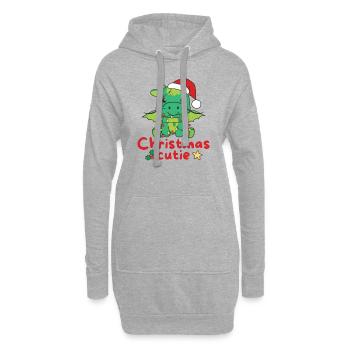 Dragon Noël Dragon Noël Cutie - Sweat-shirt à capuche long Femme - gris chiné - Devant