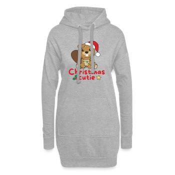 Castor Noël Castor Mignon de Noël - Sweat-shirt à capuche long Femme - gris chiné - Devant