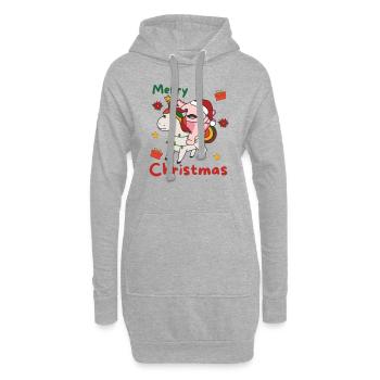 Noël Axolotl Joyeux Noël Licorne - Sweat-shirt à capuche long Femme - gris chiné - Devant