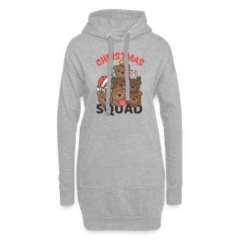 Bär Weihnachtsbaum Christmas Squad Bären - Hoodie-Kleid - Grau meliert - Vorne