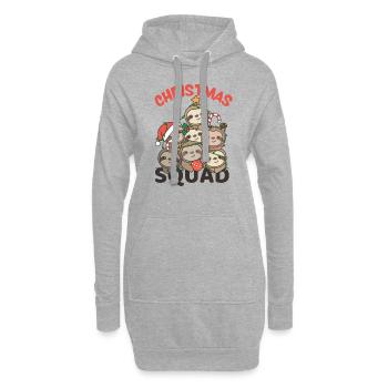 Faultier Weihnachtsbaum Christmas Squad Faultiere - Hoodie-Kleid - Grau meliert - Vorne