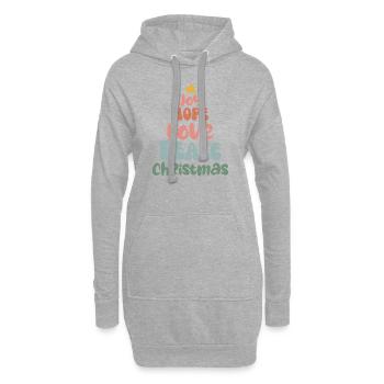 Joyeux Noël groovy rétro Love Peace Christmas - Sweat-shirt à capuche long Femme - gris chiné - Devant