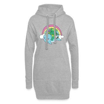 Narval Dragon Ocean Unicorn kawaii Arc-en-ciel - Sweat-shirt à capuche long Femme - gris chiné - Devant