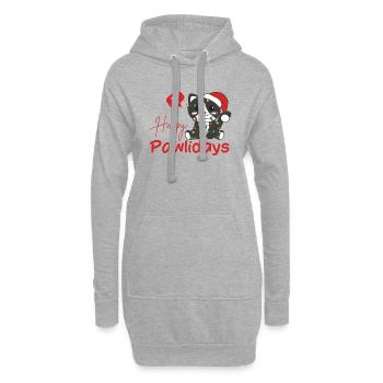 Chat Noël Chats mignons Joyeux Pawlidays - Sweat-shirt à capuche long Femme - gris chiné - Devant