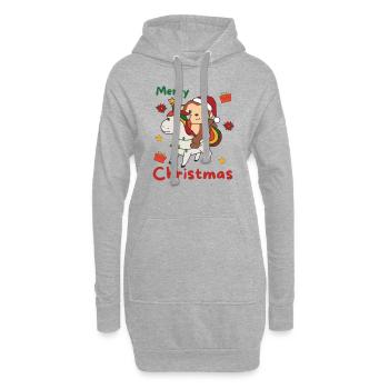Licorne de Noël Singe Joyeux Noël Licorne - Sweat-shirt à capuche long Femme - gris chiné - Devant